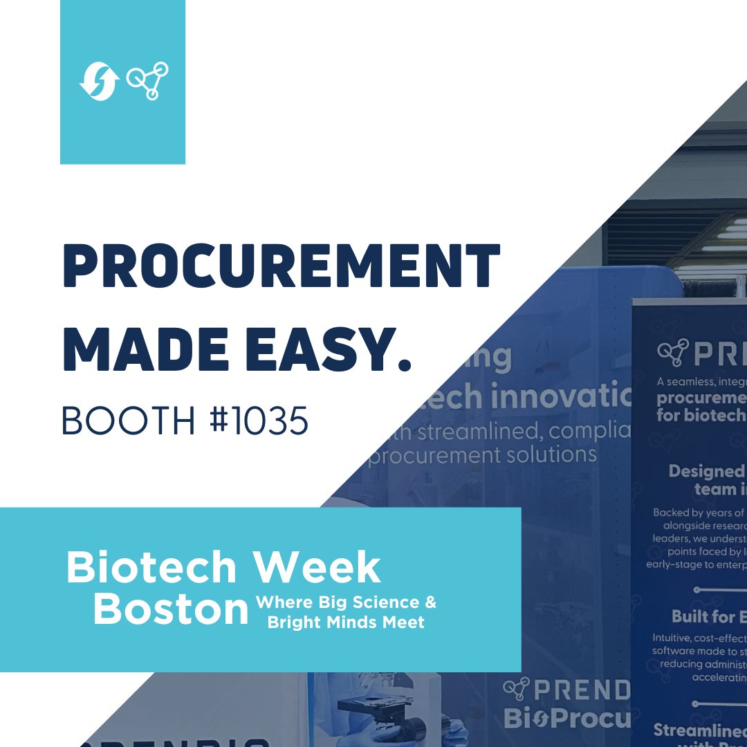 🚀 Last day at Biotech Week Boston! Visit us at Booth 1035 and discover how our solutions make procurement easy. Let’s streamline your processes and drive innovation together! #ProcurementMadeEasy #BiotechWeekBoston #Prendio #BioProcure