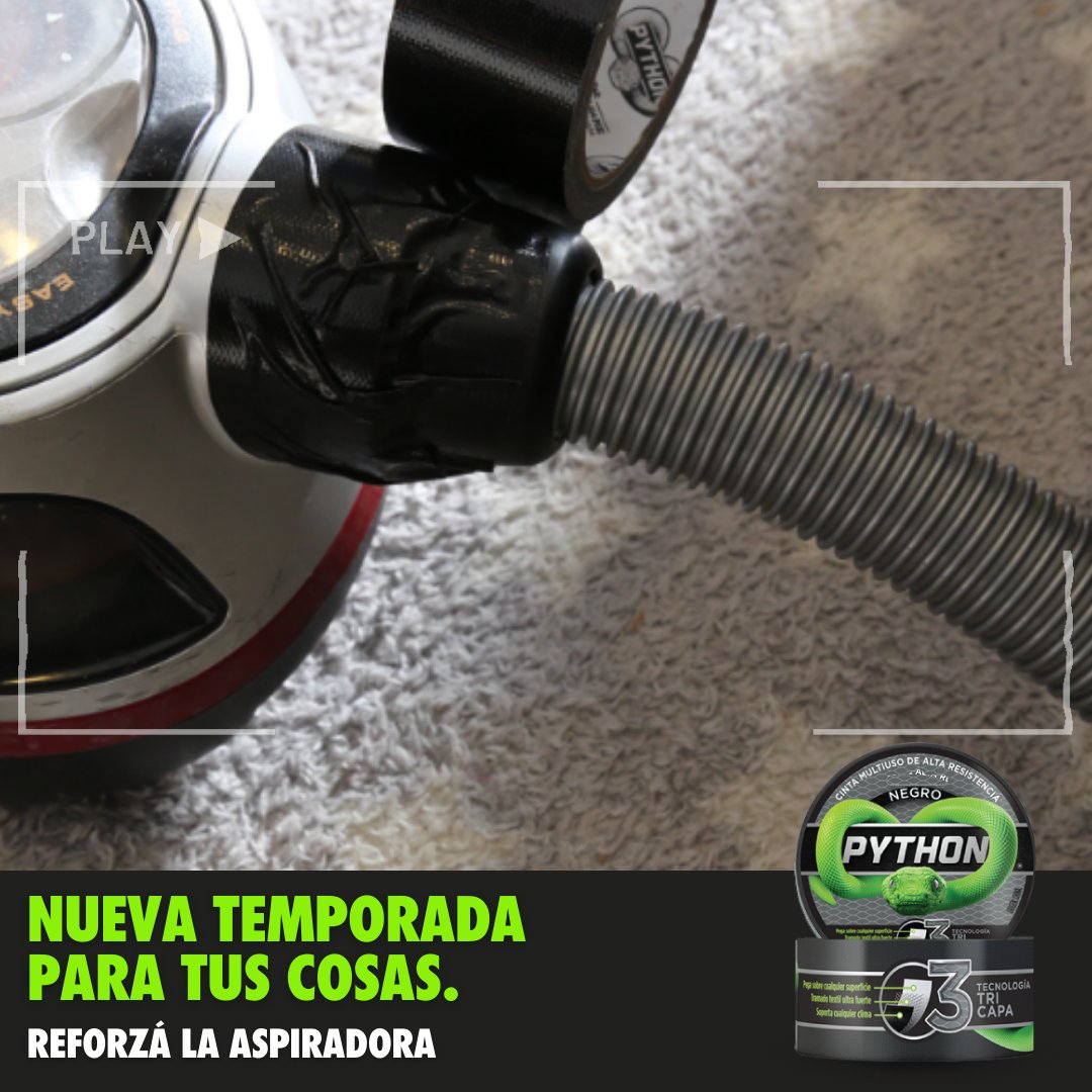 cintaspythonar's tweet image. Con las cintas multipropósito Python comienza una nueva temporada para la aspiradora. Reforzá, emparchá o sujetá tus cosas
#SumateALaResistencia🐍
