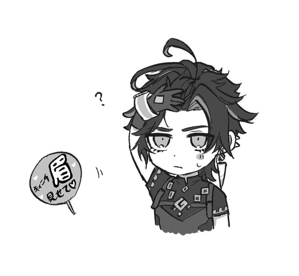 らくがき ⚠︎︎キィニチの眉とか幼少期とか少し血とか