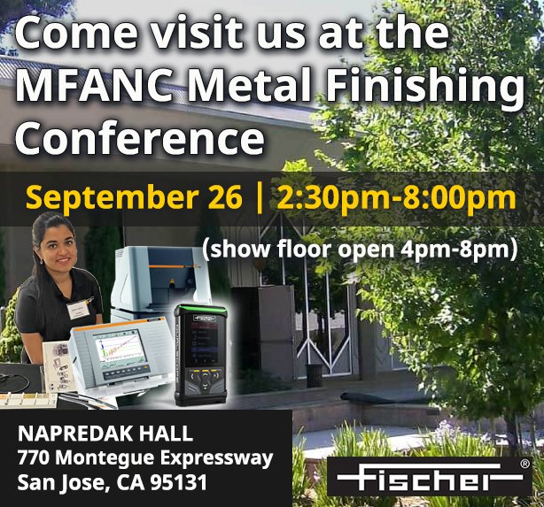 Fischerscope's tweet image. If you're attending the #MetalFinishingConference in California today, please remember to stop by our table and see our coating thickness measuring &amp;amp; material analysis instruments up close! #Metalfinishing #MFANC #MFACA #coatingstechnology
@MFASC_MFANC