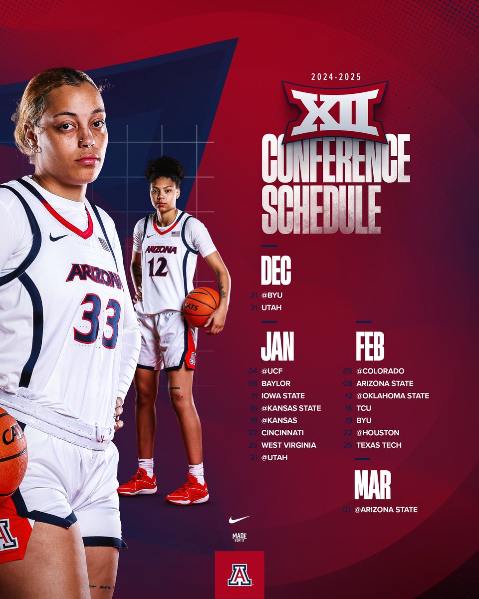 Mark your calendars! 🗓️ Our Big 12 Schedule has ARRIVED!

#MadeForIt x #LeaveALegacy