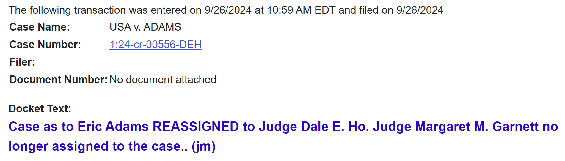 Inner City Press on X: &ldquo;Confirmed now in PACER: US v. Eric Adams 