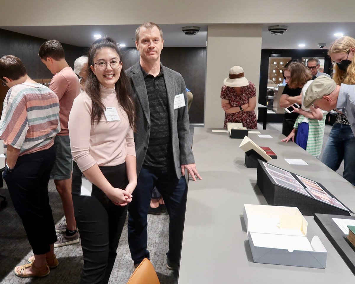AssociatesBPL's tweet photo. The @bplboston's Special Collections hosted a fantastic Conservation Showcase last month. Associates-Funded Conservation Officer, Mary French, and Conservation Intern, Annie Ujifusa, were on hand answering questions about the fascinating conservation work they’ve performed. 📖 https://t.co/8PHTs3Ae9k