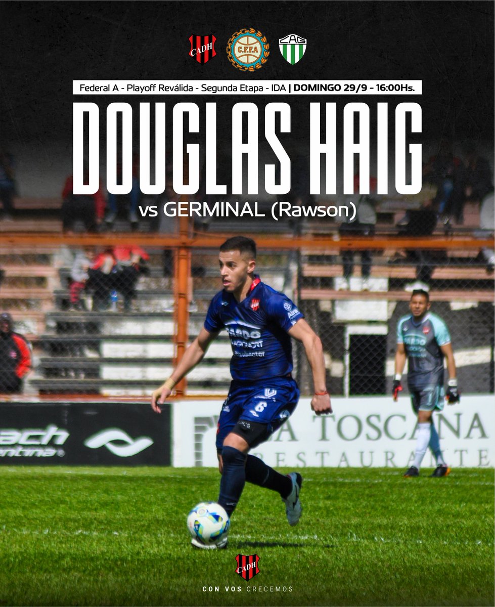#FederalA | Playoff Reválida - Segunda Etapa - Ida

🆚 Germinal (Rawson)
📅Domingo 29 de septiembre
🕦 16:00hs
📍 Pergamino
🏟 Estadio Miguel Morales
🟥 Juna Ignacio Nebbietti

#ConVosCrecemos 🔴⚫