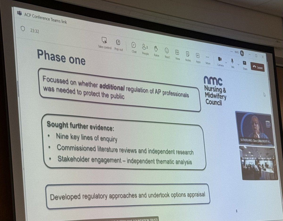 Final presentation of the day <a href="/rallybird2/">Clare Sutherland RN 💙💙</a> delivered an <a href="/nmcnews/">Nursing and Midwifery Council</a> update on #advancedpracticeregulation #ACP <a href="/sathNHS/">SaTH</a> <a href="/SaTHPostgradEd/">Postgrad Education</a>
