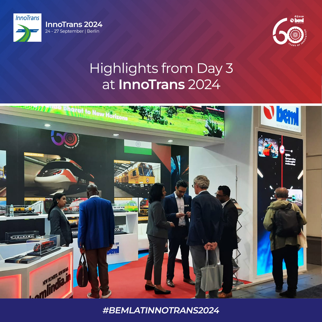 BEMLltd's tweet image. Day 3 at #InnoTrans2024 has been nothing short of amazing! Here’s a glimpse of the exciting moments, innovations, and incredible energy driving the future of rail transport. Stay tuned for more highlights
#InnoTrans #RailInnovation #Day3Highlights #SustainableTransport