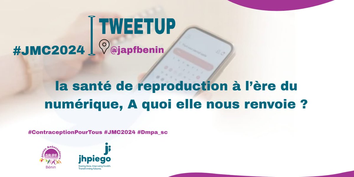 #JMC2024
la santé de reproduction à l’ère du numérique, A quoi elle nous renvoie ?

#Dmpa_sc #ContraceptionPourTous
