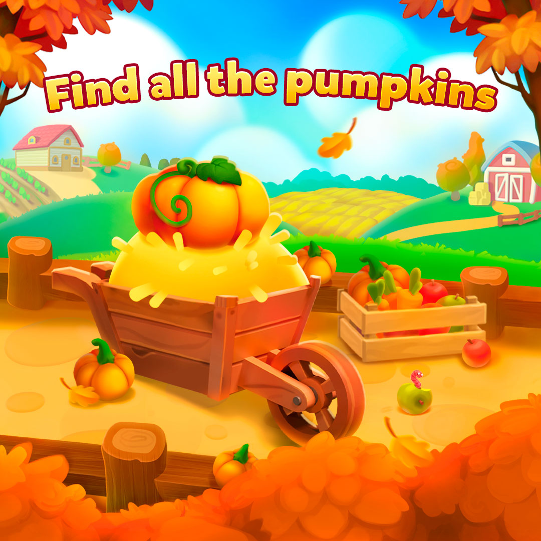 FarmJam_game's tweet photo. Count the Pumpkins! 🎃
How many pumpkins do you see? 🤔
SHARE your correct answer in the comments below 👇 and grab your BONUS: https://t.co/LPWJQh59OE
Enjoy playing Farm Jam 🎃  https://t.co/RuDhTyQIV0 https://t.co/aBcb5IpyqB