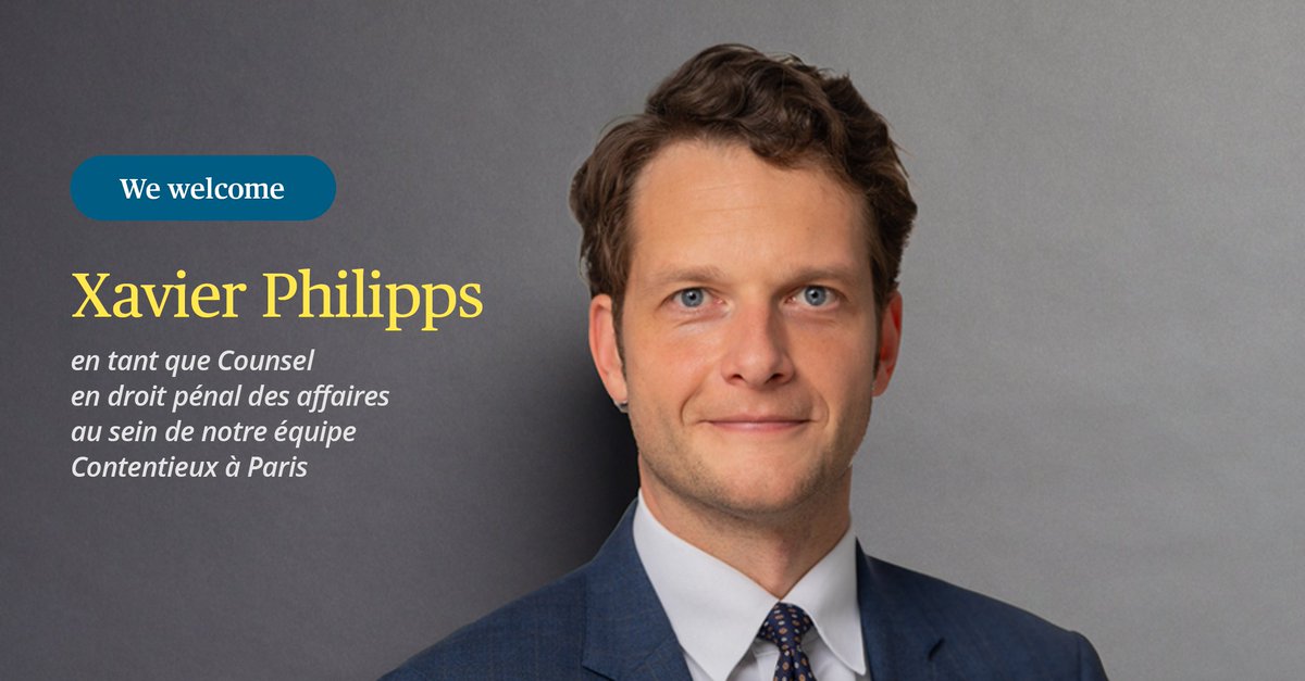📢 NEW COUNSEL | Bird &amp; Bird renforce sa pratique en droit pénal des affaires avec l’arrivée de Xavier Philipps. Lien vers notre communiqué de presse 2bird.ly/3ZAInwh