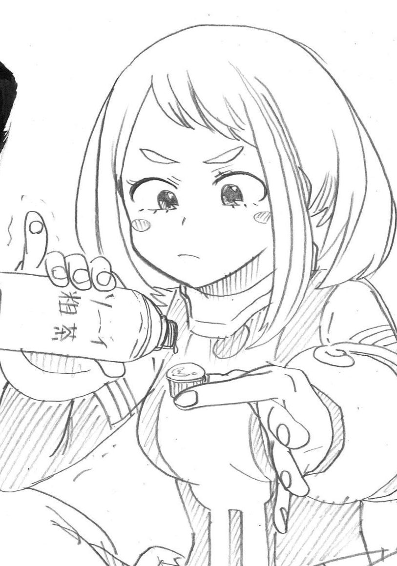 HttpValentines's tweet photo. Himiko’s pinkie on Ochako’s shoulder is lifted,, What if she got used to having Ochako’s Quirk when she Transforms into her and now holds things the same way,,, https://t.co/eqylOomxIk