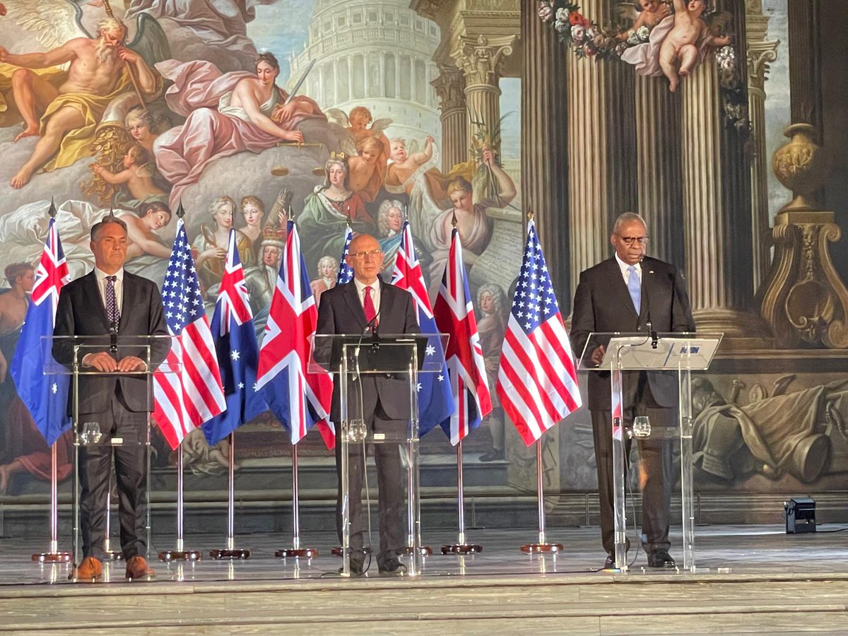 .@SecDef Lloyd Austin joins his British and Australian counterparts for the third AUKUS ministerial meetings in London. DefenseScoop’s <a href="/BrandiVincent_/">Brandi Vincent</a>  is traveling with Austin and reporting live from the scene—stay tuned for more updates.