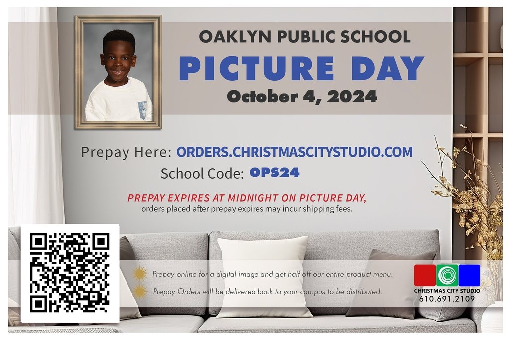 Oaklyn School Picture Day
Friday, October 4th!