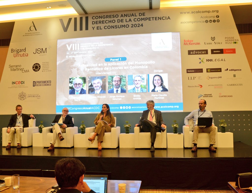 Panel 1 ” Actualidad en la aplicación del Monopolio Rentístico de Licores en Colombia” Panelistas:
<a href="/GabrielIbarra6/">Gabriel Ibarra</a>  Alfonso Miranda <a href="/JorgEnrikeS/">Jorge E Sanchez M</a>  <a href="/EmilioJArchila/">Emilio José Archila</a> María Claudia Martinez
 
#VIIICongresoAnualACDC