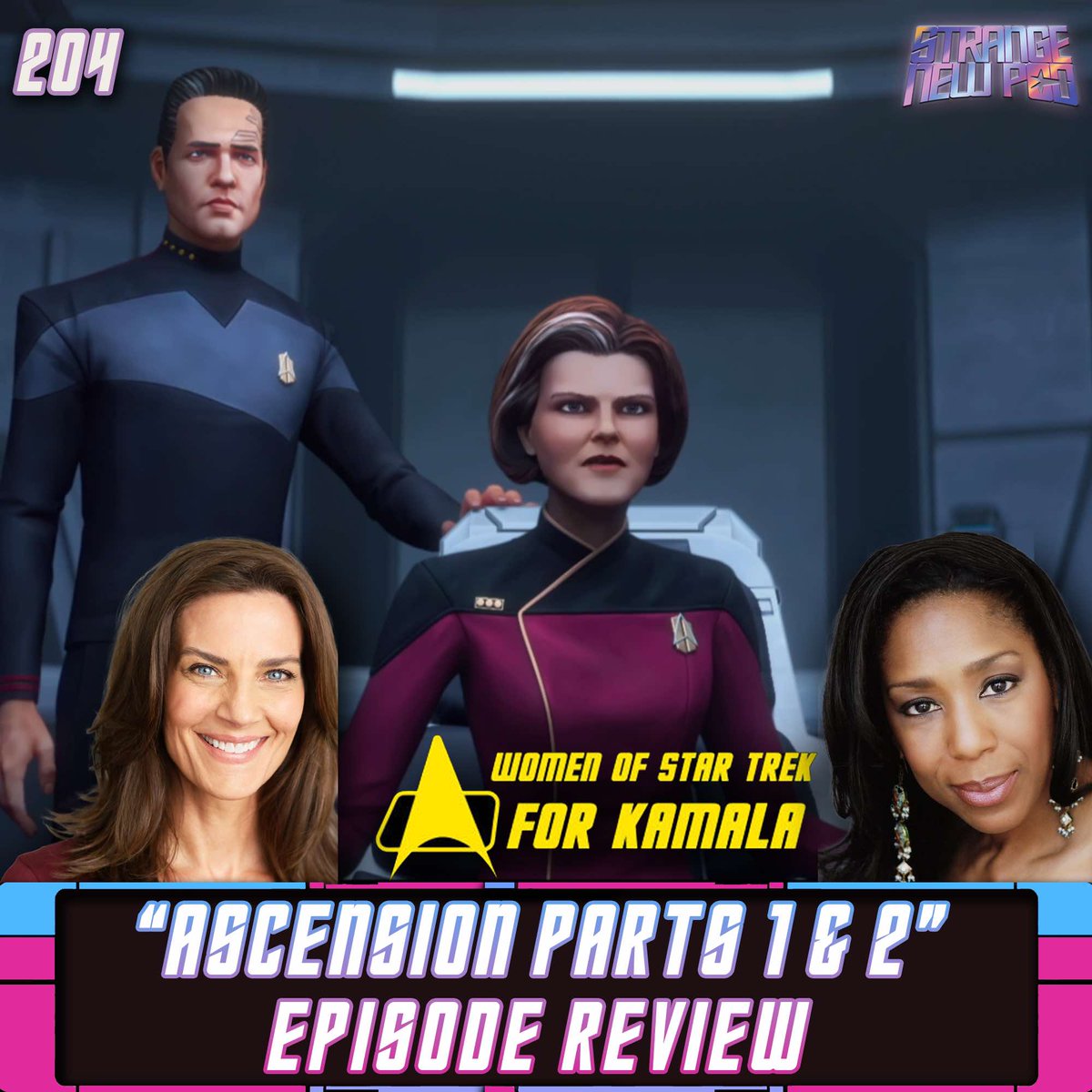 Tonight,  before our review of Ascension Pt 1 &amp; 2, Strange New Pod will be  sitting down with Terry Farrell and Dawnn Lewis to talk about Women of  Star Trek for Kamala. Check it out tonight at 9:30 ET: youtube.com/watch?v=MhR8Vd…