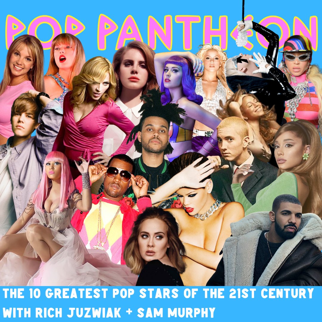 ⭐️New Pop Pantheon⭐️

Billboard is rolling out their Greatest Pop Stars of the Century &amp; I couldn't resist joining the fun!

<a href="/RichJuz/">Rich Juzwiak</a> &amp; <a href="/popsamcam/">Sam Murphy</a> join me to share our individual lists before settling on our definitive ranking of 21st Century Pop Greats:

podcasts.apple.com/us/podcast/pop…
