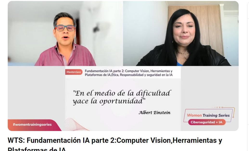 womenitx's tweet image. #inspiraciontech MASTER CLASS youtube.com/live/i9ct-wa9O… sobre #iA #WomenTrainingSeries by Women IT #hackergirls #mujeresentech