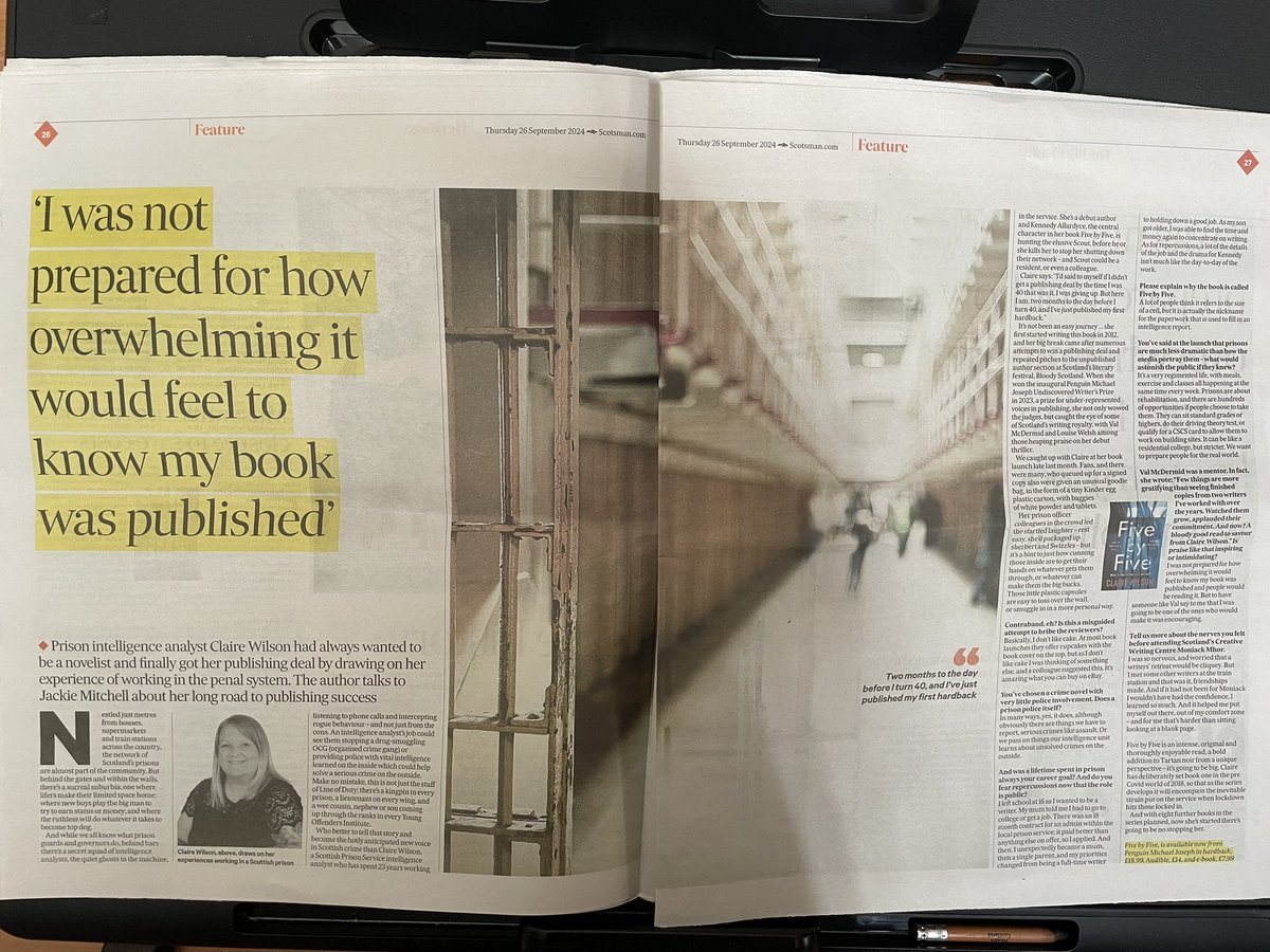 Claire Wilson (@byclairewilson) on Twitter photo Absolutely delighted with this article in todays <a href="/TheScotsman/">The Scotsman</a> 😍
Thank you <a href="/PuparazziScot/">Jackie</a> 🥰
<a href="/DavidHHeadley/">David Henry Headley</a> <a href="/BooksJoel/">Joel Richardson</a> <a href="/Ells85/">Ellie Hughes</a> <a href="/MichaelJBooks/">Penguin Michael Joseph</a> Absolutely delighted with this article in todays <a href="/TheScotsman/">The Scotsman</a> 😍
Thank you <a href="/PuparazziScot/">Jackie</a> 🥰
<a href="/DavidHHeadley/">David Henry Headley</a> <a href="/BooksJoel/">Joel Richardson</a> <a href="/Ells85/">Ellie Hughes</a> <a href="/MichaelJBooks/">Penguin Michael Joseph</a>