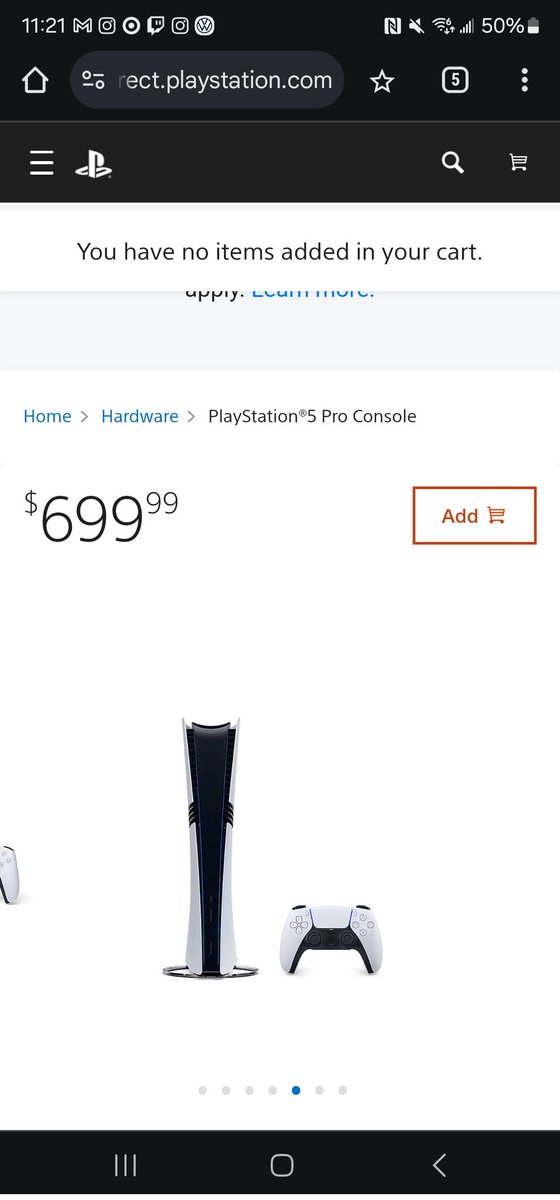 Hype2death's tweet photo. @PlayStation @yosp This is ridiculous. You wait over an hour and the website won't let you even add it to cart.  Get your shit together Sony. @AskPlayStation https://t.co/QtNd6Lss5g