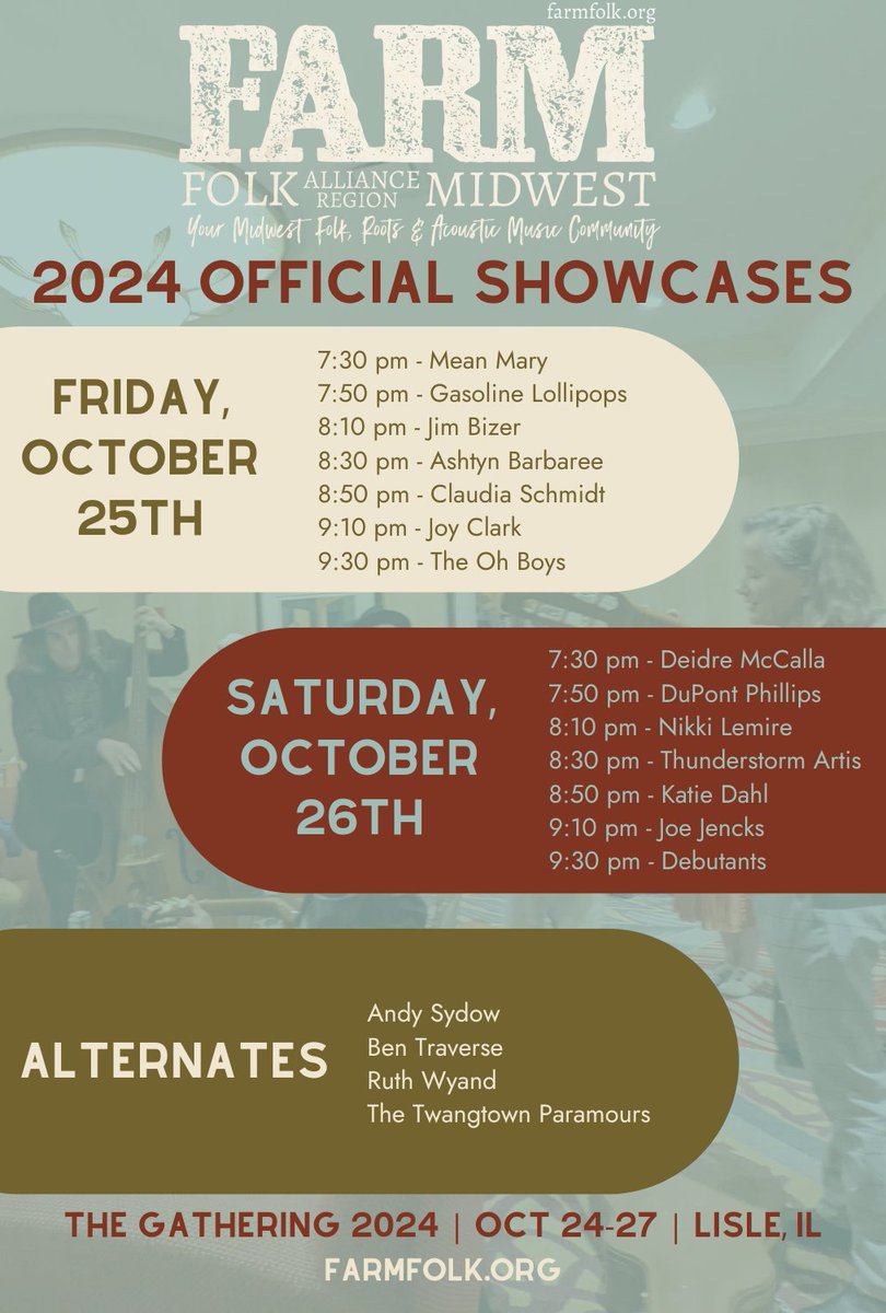 ANNOUNCING OUR 2024 OFFICIAL SHOWCASE ARTISTS! Check out the amazing artists performing!