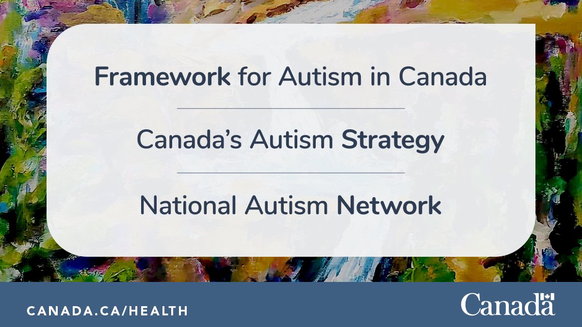 GovCanHealth's tweet photo. NEW: The GoC launched the #FrameworkForAutismCan, #AutismStrategy2024 and #NationalAutismNetwork call for applications! They aim to support Autistic people in Canada to live, work and play to their fullest, throughout their lives.
https://t.co/yFhUzvWvQG https://t.co/6kjtPjvuiZ