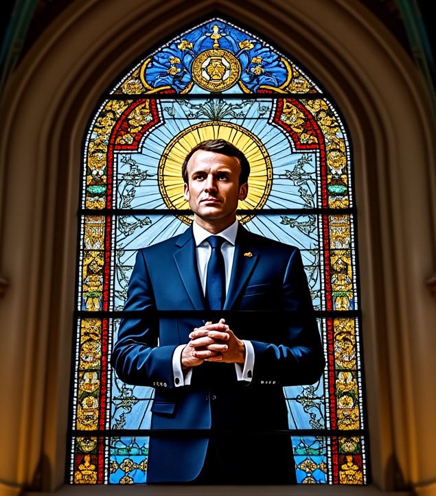 Pediavenir's tweet photo. 🇫🇷✝️ FLASH – Emmanuel Macron souhaite apparaître dans les nouveau vitraux contemporains de la cathédrale Notre-Dame de Paris. https://t.co/fJt6428zL6