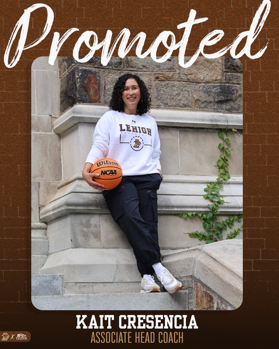 Lehigh Women's Basketball (@lehighwbb) on Twitter photo New season, new title!
Excited to announce <a href="/CoachKait_/">Kait Cresencia</a> has been promoted to associate head coach 👏🏔️🦅
🔗: lehighsports.com/news/2024/9/26… New season, new title!
Excited to announce <a href="/CoachKait_/">Kait Cresencia</a> has been promoted to associate head coach 👏🏔️🦅
🔗: lehighsports.com/news/2024/9/26…
