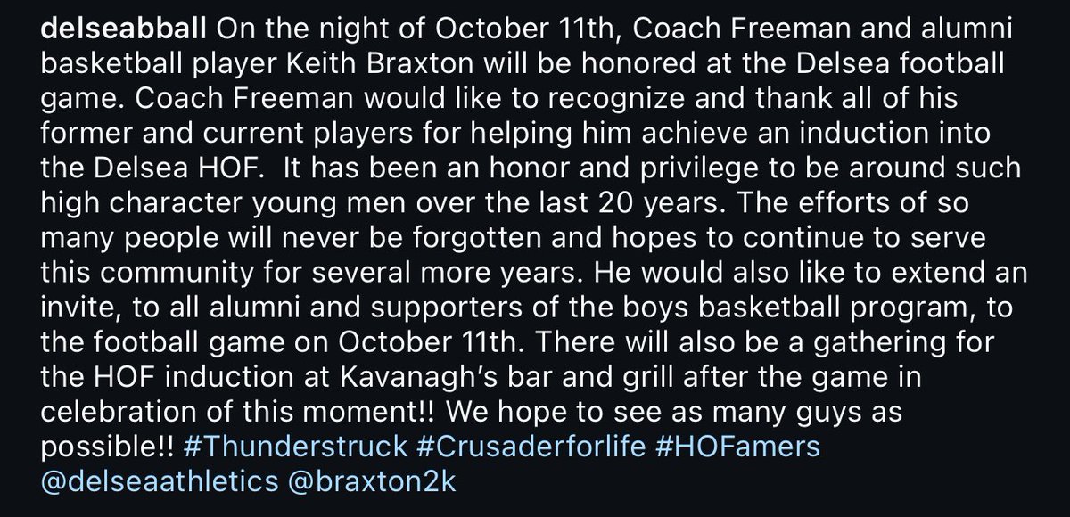 DelseaBBall's tweet photo. Come join us for the HOF celebration for Coach Freeman and Keith Braxton! https://t.co/keEAlLDiE1