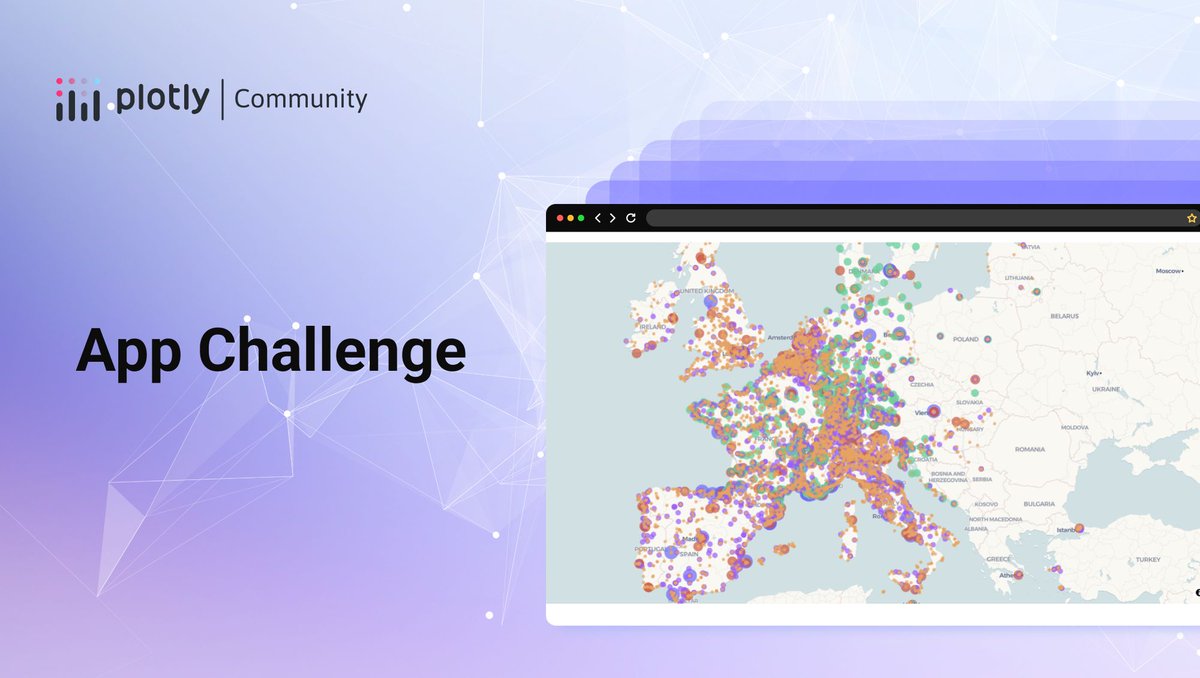 plotlygraphs's tweet photo. Ready to showcase your #Dash app skills? In our latest app challenge, Plotly Community Manager Adam Schroeder is asking the #PlotlyCommunity to build an app using Plotly’s latest @MapLibre update.
Your mission: create a Dash app around the @Michelin Star Restaurant Guide dataset, shared by Jerry Ng on @kaggle.
Apps will be judged according to the following categories:
• Data insights revealed from the data set
• App UI/UX Design
• Creative usage of #Plotly maps
• Bonus points for integration of LLMs to gain more data insight
The submission deadline is November 3, 2024 and the top three app winners will receive rewards. https://t.co/Gahr8FYBw2