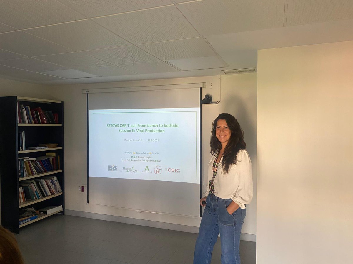 Hematología HUVRocío (@hematohuvr) on Twitter photo #CART cell, from bench to bedside! 👩🔬 👨⚕️ ⚗ 🛌
Primer día de los #TRAININGDAYS
Sesiones de la primera jornada a cargo de las doctoras <a href="/Estefania_GarG/">Estefania Garcia Guerrero</a> Maribel Lara, Teresa Caballero y Gloria Carmona
<a href="/HospitalUVRocio/">HospitalUVRocio</a> <a href="/ibis_sevilla/">IBiS</a> <a href="/SETGyC/">SETGyC</a> #RAdytTA <a href="/FProgresoysalud/">Fundación Progreso y Salud</a> #CART cell, from bench to bedside! 👩🔬 👨⚕️ ⚗ 🛌
Primer día de los #TRAININGDAYS
Sesiones de la primera jornada a cargo de las doctoras <a href="/Estefania_GarG/">Estefania Garcia Guerrero</a> Maribel Lara, Teresa Caballero y Gloria Carmona
<a href="/HospitalUVRocio/">HospitalUVRocio</a> <a href="/ibis_sevilla/">IBiS</a> <a href="/SETGyC/">SETGyC</a> #RAdytTA <a href="/FProgresoysalud/">Fundación Progreso y Salud</a>