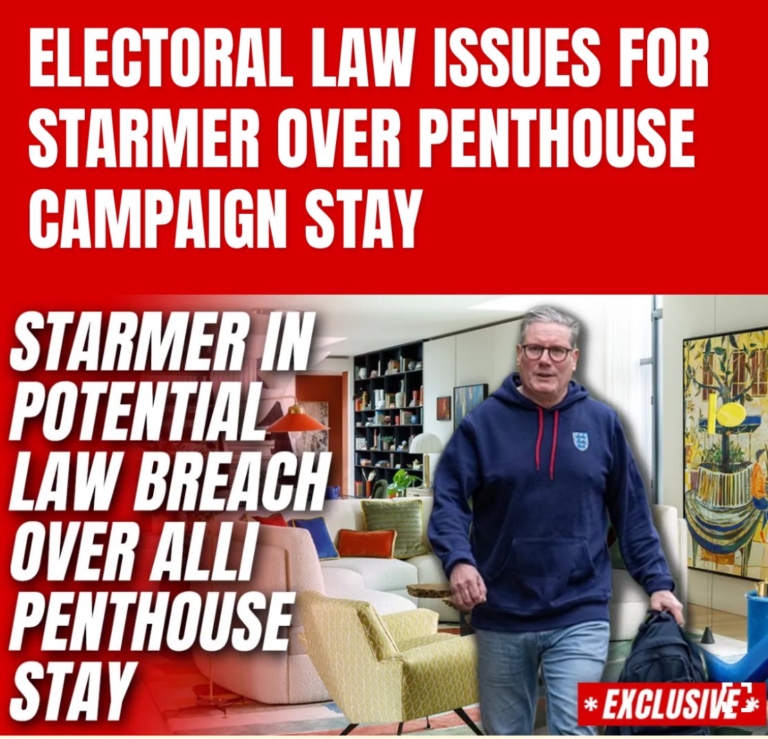 Alexarmstrong's tweet photo. 🚨ALLIGATE BREAKING NEWS🚨
Starmer’s nomination paper claims he was living at an address in Holborn and St. Pancras.
But we now know he was at LORD ALLI’S penthouse is in the Cities of London and Westminster!
Deput chief executive of the Association of Electoral Administrators, said: “The general provision will clearly be that it needs to be a factual statement made at the point the nomination was being submitted.”
Via @GuidoFawkes