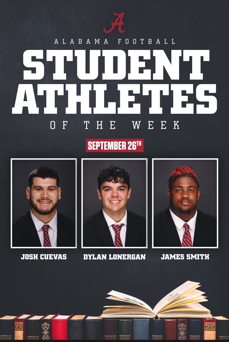 Student-Athletes of the Week! 📚🎓
 
<a href="/JoshCuevas9/">Josh Cuevas</a> 
<a href="/_dylanlonergan/">Dylan Lonergan</a> 
James Smith

#RollTide