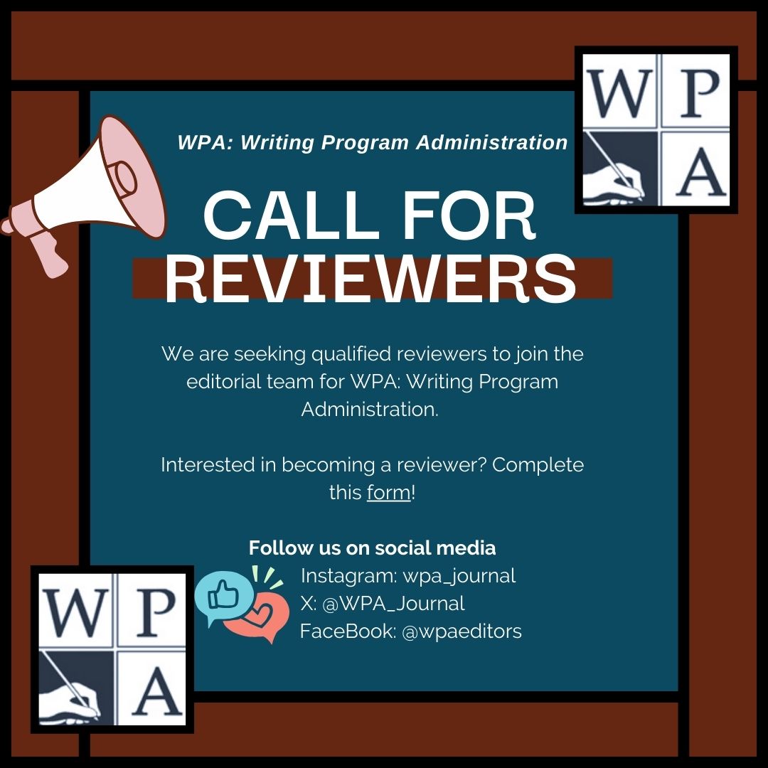 WPA: Writing Program Administration tweet media