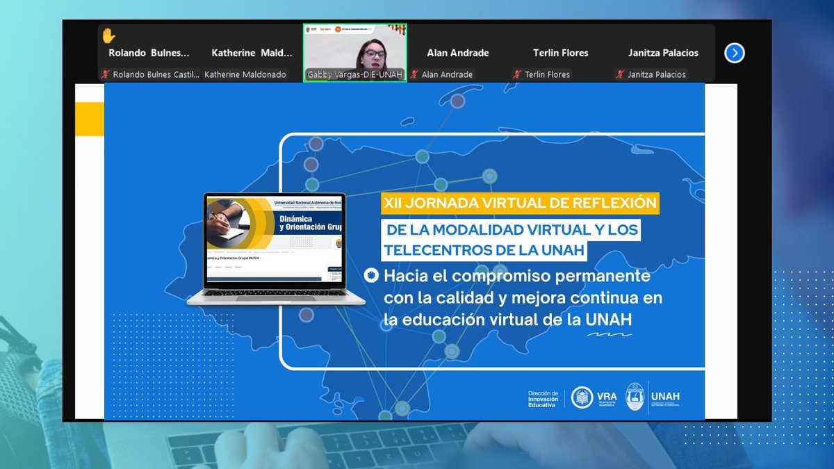 DIE_UNAH's tweet image. Damos inicio🔴a nuestra 1⃣2⃣ Jornada virtual de reflexión del modelo de educación virtual y modelo de Telecentros Universitarios de la UNAH &quot;Hacia el compromiso permanente con la calidad y mejora continua en la educación virtual de la UNAH” #UNAHNuevaHistoria #ModalidadVirtual