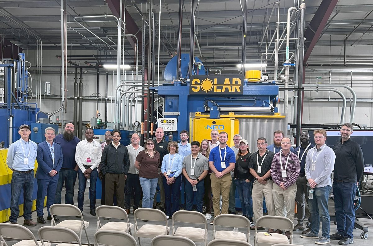 SolaratmHT's tweet photo. Solar Atmospheres of Western PA hosted the annual Heat Treat Today Boot Camp. During the visit, the group witnessed the operation of multiple vacuum furnaces including the largest capacity vacuum furnaces in the United States.
#heattreating #heattreatment #brazing #heattreat https://t.co/fwerPVzPvA