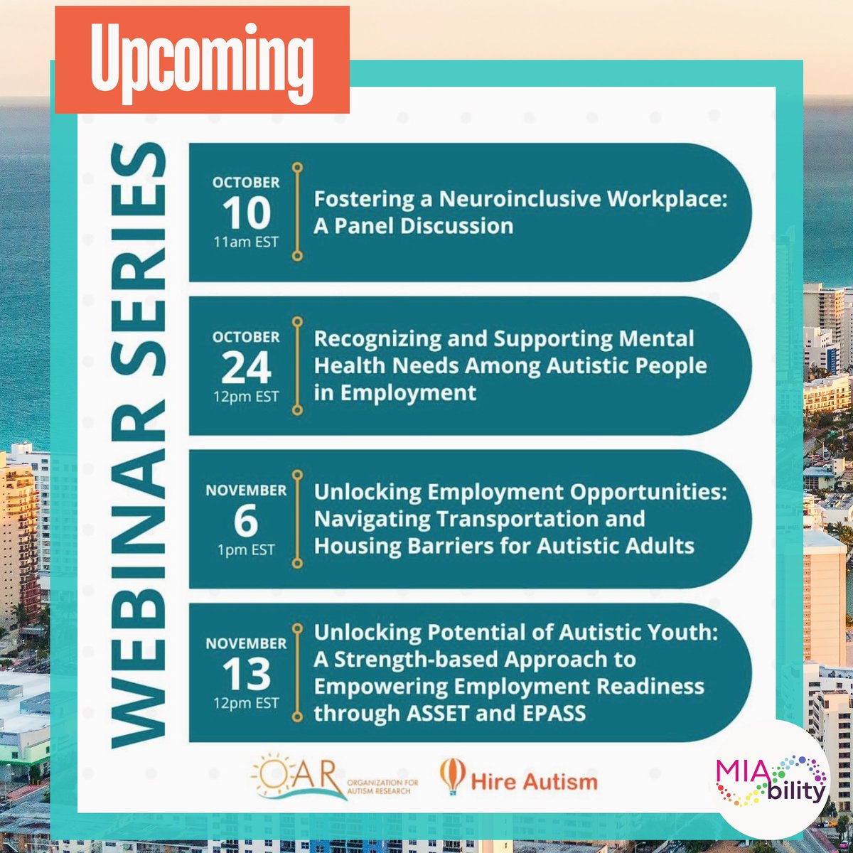 Be sure to check out this upcoming fall employment webinar series, brought to you by Hire Autism and the Organization for Autism Research! 💻 🍁 
 
💻 Register here: researchautism.org/oar-events/web…

 #neurodivergent #neurodiversity