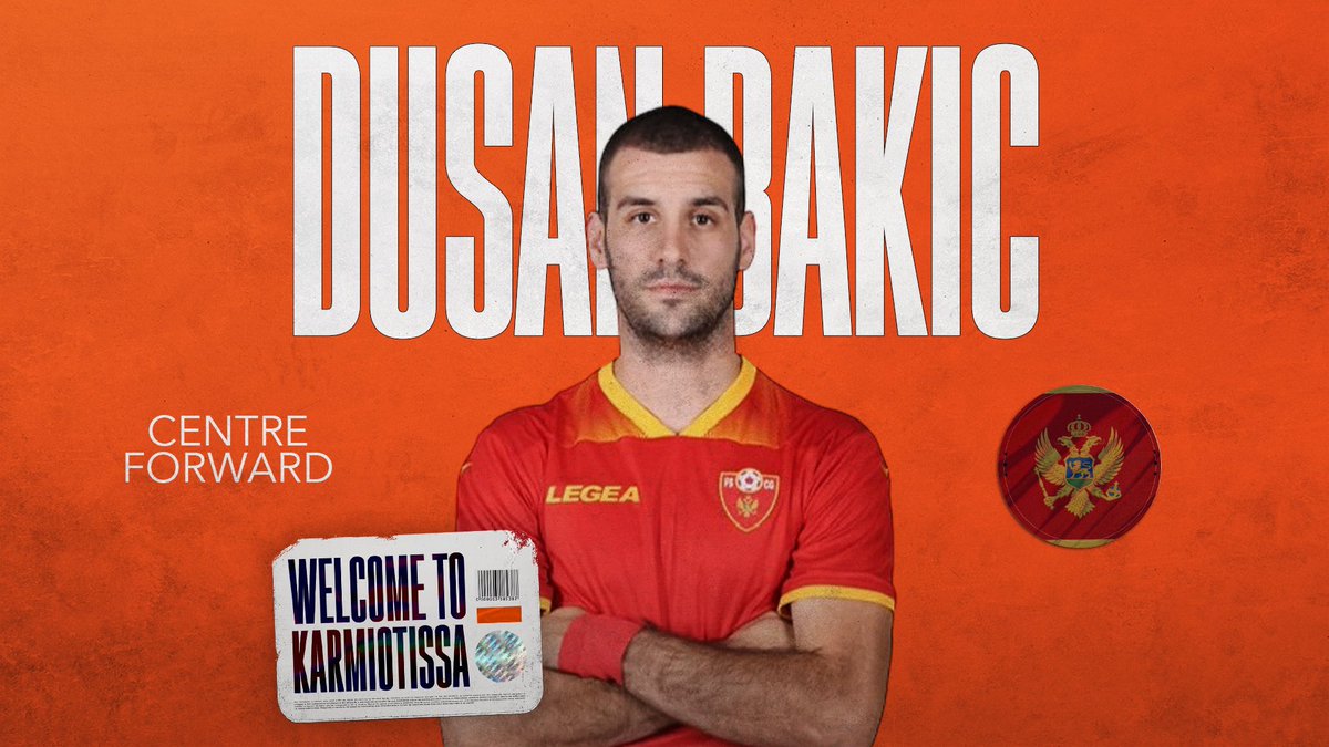 ✍️ Η Karmiotissa FC καλωσορίζει στην οικογένεια της τον κεντρικό επιθετικό Dusan Bakic 🟧

👉 Ο δανεισμός του συμφωνήθηκε με την Ομόνοια Λευκωσίας για 1 σεζόν • Welcome Dusan 🧡 #karmiotissafc