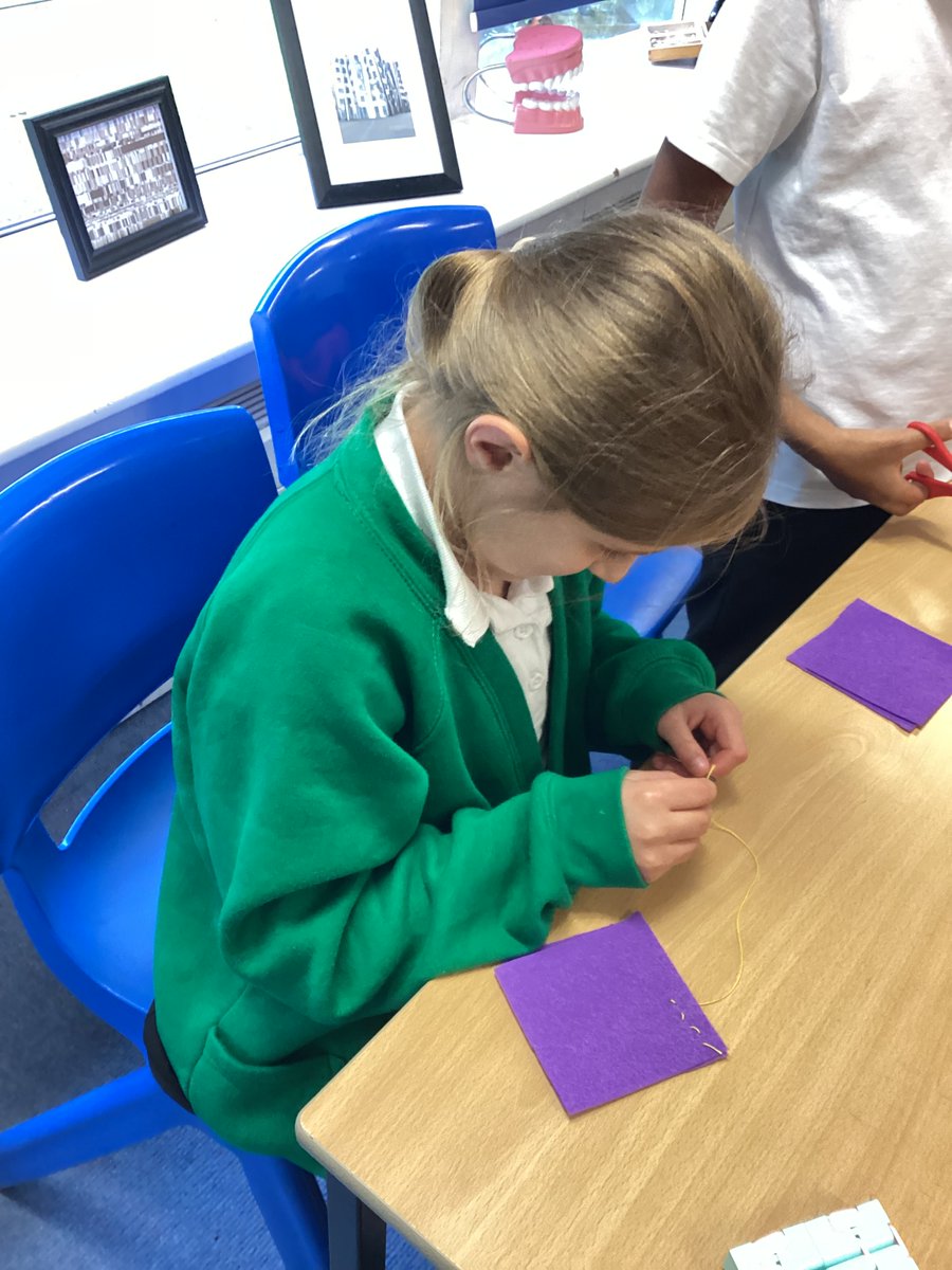 DGFSchool's tweet image. Year 4 enjoyed developing their sewing skills in DT today #sewexciting #creativecurriculum
