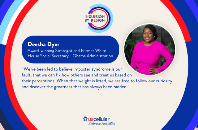 RSPinedaOR's tweet photo. We ended our UScellular Inclusion Summit with Deesha Dyer, who helped us explore how impostor syndrome can show up and be overcome, inspiring us to live authentically in all areas of our lives. #InclusionIsHowWeDO #USCCInclusionSummit #usccemp https://t.co/T0HY11u6r8 https://t.co/oQiDHjidh3