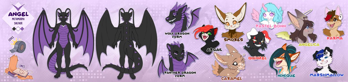 Personalized and symmetrical ref sheets for a married couple on telegram ^^