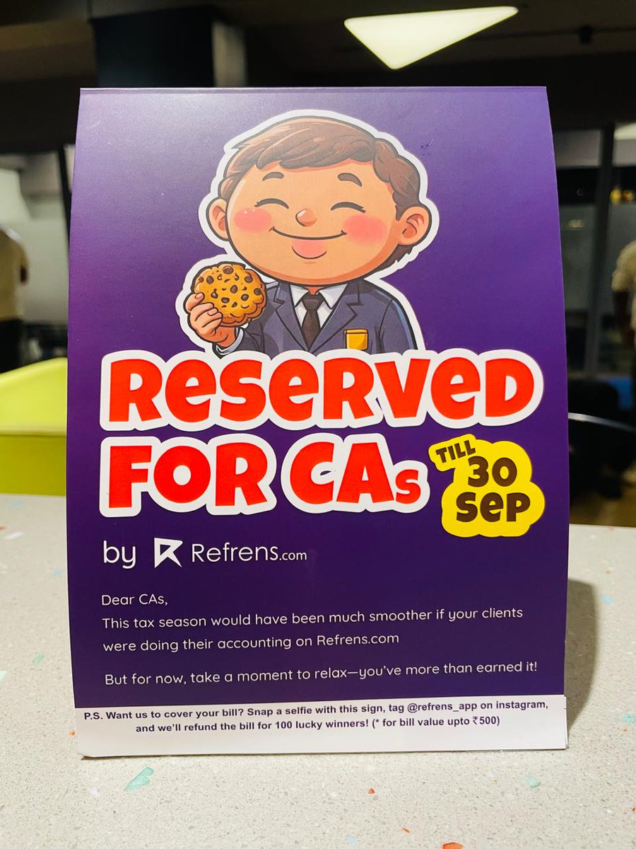 Naman Sarawagi (@namansr) on Twitter photo Our way of acknowledging the CA community this tax filing season. @refrens_app <a href="/theicai/">Institute of Chartered Accountants of India - ICAI</a> <a href="/mehulshahca/">The Startup CA</a> Our way of acknowledging the CA community this tax filing season. @refrens_app <a href="/theicai/">Institute of Chartered Accountants of India - ICAI</a> <a href="/mehulshahca/">The Startup CA</a>