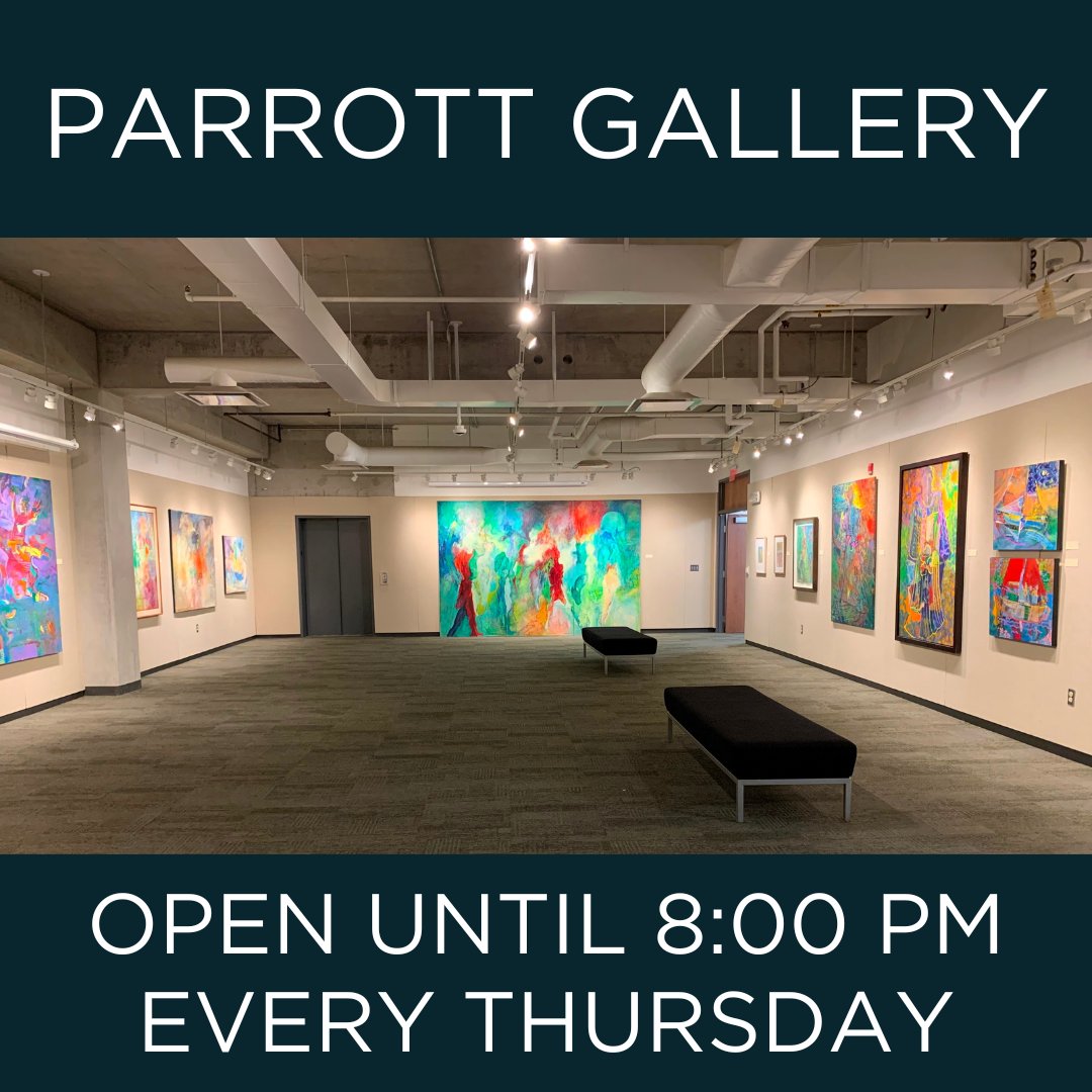The Parrott Gallery and Shop are open from 10:00 a.m. - 8:00 p.m. every Thursday.