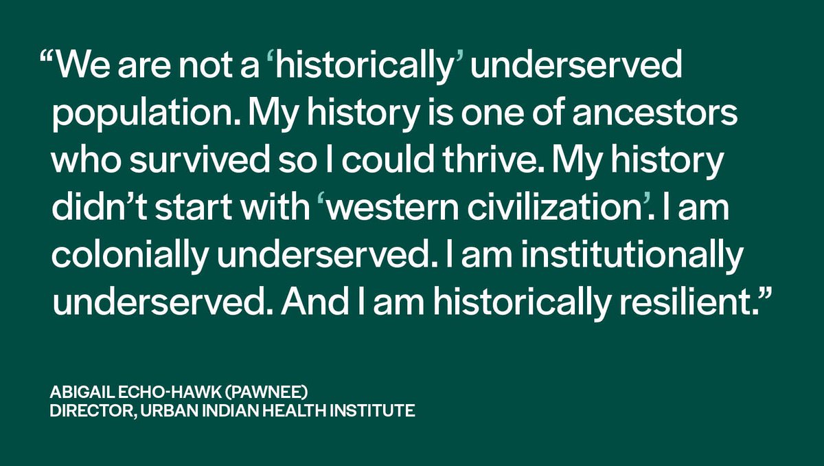 Urban Indian Health Institute (@theuihi) on Twitter photo Keep hearing “underserved communities,” here’s our take on that phrasing #healthequity #HEP2024 <a href="/echohawkd3/">Abigail Echo-Hawk</a> Keep hearing “underserved communities,” here’s our take on that phrasing #healthequity #HEP2024 <a href="/echohawkd3/">Abigail Echo-Hawk</a>