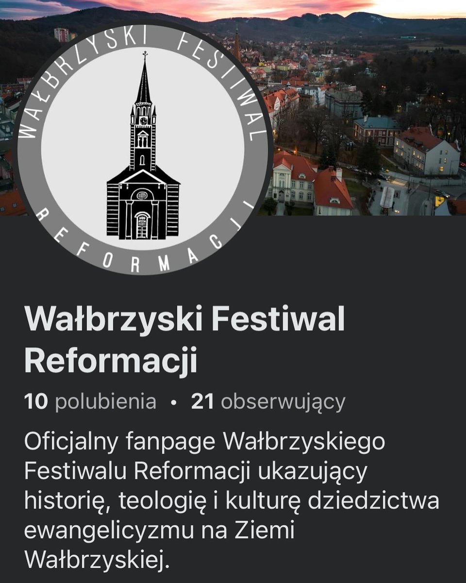 PEAWalbrzych's tweet photo. Zapraszamy na tegoroczny Wałbrzyski Festiwal Reformacji w dniach od 7-31 października. 

Koncerty, wykłady, warsztaty i inne wydarzenia czekają na Państwa! 

Polecamy śledzić fanpage Facebooka, gdzie ukazują się wszystkie szczegóły 🙂 https://t.co/yZG6GTUvuZ