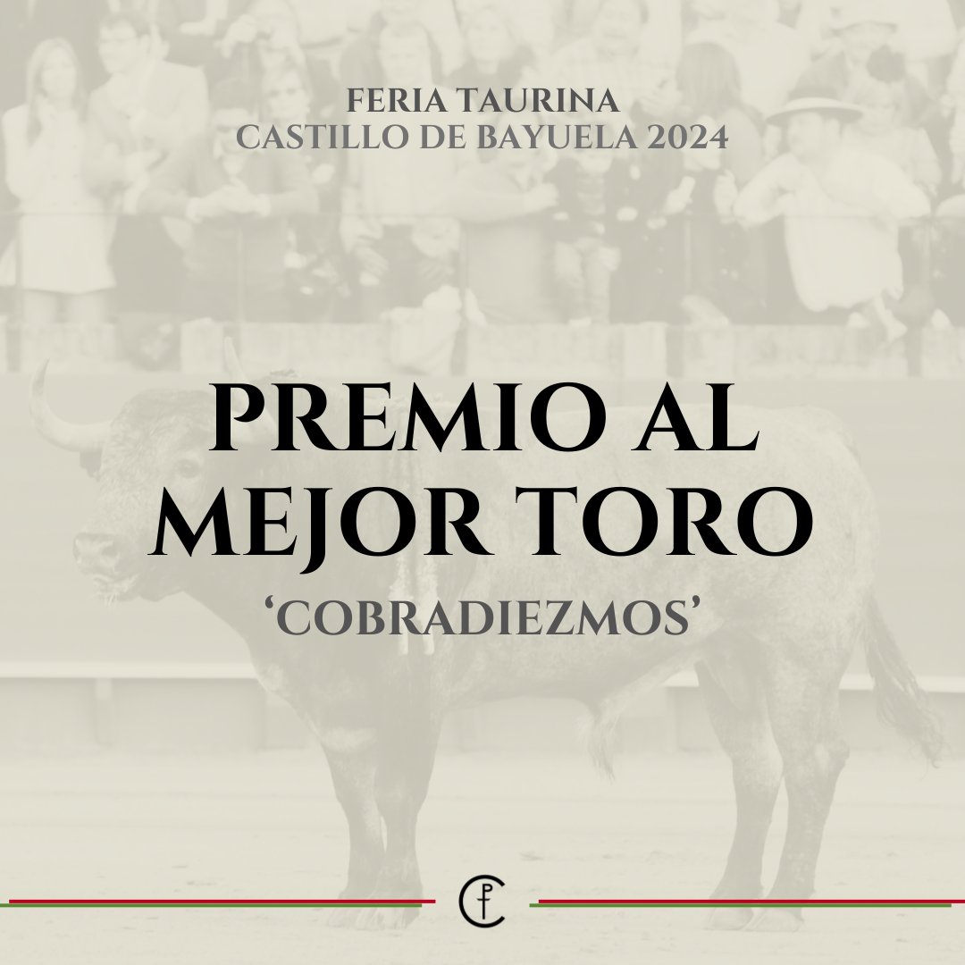 PTTorreCastilla's tweet photo. 𝐏����𝐄𝐌𝐈𝐎𝐒 𝐓𝐀𝐔𝐑𝐈𝐍𝐎𝐒 𝐅𝐞𝐫𝐢𝐚 𝐂𝐚𝐬𝐭𝐢𝐥𝐥𝐨 𝐝𝐞 𝐁𝐚𝐲𝐮𝐞𝐥𝐚 𝟐𝟎𝟐𝟒

🏅 Premio al mejor toro 'Cobradiezmos' a 𝗔𝘀𝗶𝘀𝘁𝗲𝗻𝘁𝗲. https://t.co/In2D9BvrFF