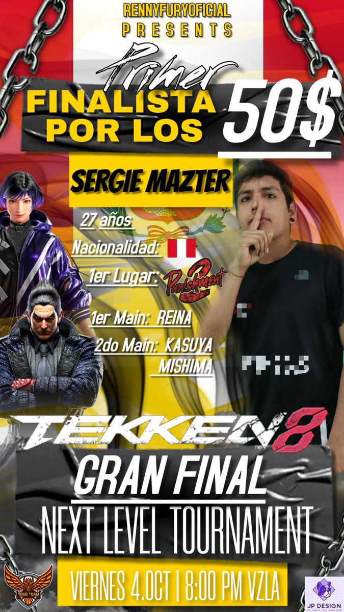 SERGIE MAZTER también dice presente en la final de el next level tournament jugador peruano más consistente a nivel competitivo ganador de múltiples torneo especialista en mishimas y claro favorito a quedarse con el torneo 🔥🔥🔥<a href="/SergieMazter/">ALL | Sergie Mazter</a>