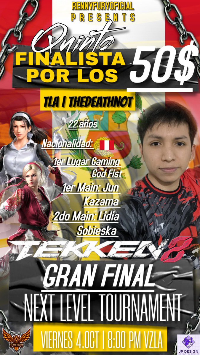 THEDEADNOTE también dirá presente en la final de el next level tournament, joven promesa de Peru 🇵🇪 conocido por su gran nivel con jum para muchos la mejor jum de latan deberá medirse con los mejores para coronarse campeón 🔥🔥🔥