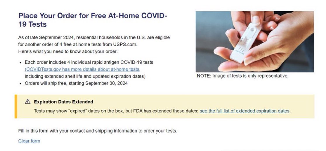 MangaAlerts's tweet photo. For those that need it

You can get 4 free additional at-home COVID-19 tests again via USPS

https://t.co/p237PVG1Zd https://t.co/dtXSFXD6VS