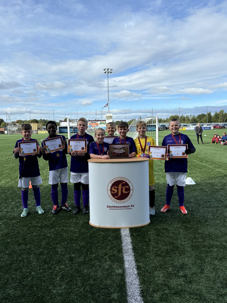 💜⚽️ Beancross Football ⚽️💜

A new era for the Beancross football team 😊

Congratulations to this bunch of superstars who showed great team spirit and determination to win the Steve Burns plate 🏆 

Thank you <a href="/StenhousemuirFC/">Stenhousemuir FC</a> for hosting a great tournament, see you next year 💜
