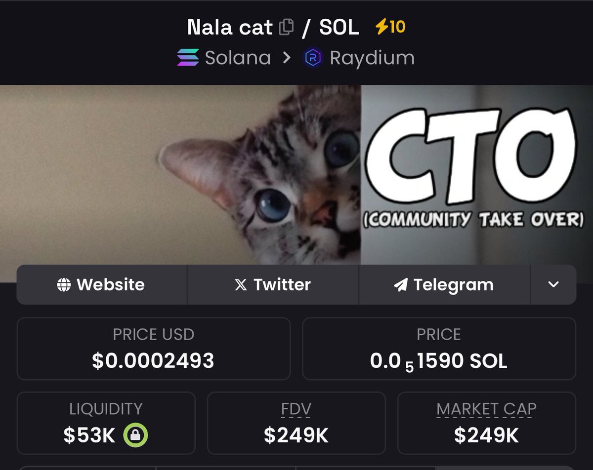 ElricOnChain's tweet photo. NALA is Most Unique and Famous Cat π On Internet and a Guinness World Record Holder.π₯π₯
Also She has 4.5M instagram Followers with strong Community.
Here is A CTO on NALA and it can Go massive and Viral on Internet Like Neiro.
It is Super Undervalued Around $250k Marketcap and It has potential to Reach $100Million. πππ
Here is CA: 22LC9ydwc5M258KJ59E6xxRrE258Lajj1pqfteWas9TK
Twitter : @nalacatcto
1st Target Would be $9Million then $15Million then $50M and Above. π₯
I have Bought my bag now its time for you to take decision. π€π»
Anyhow it is a Meme so Risk Accordingly.
LFG π₯π₯π₯
#NALA #NALACTO #NALAONSOL #NFA