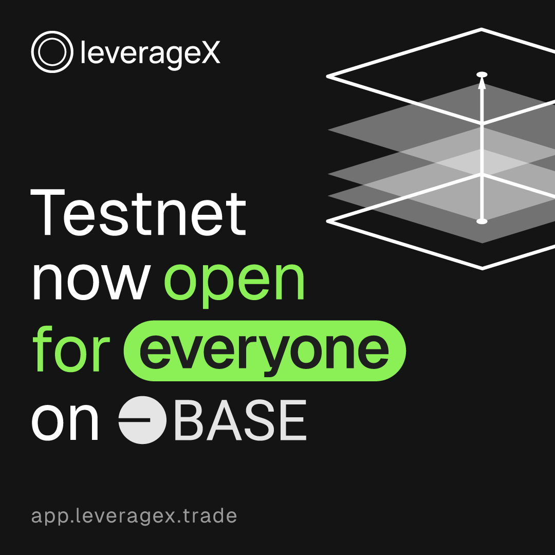 A major milestone has been achieved! #LeverageX is now open for public testing on <a href="/base/">Base</a> Sepolia! All links and details below⬇️

Plus, LeverageX has now 87 pairs available for leveraged trading. You can even leverage $JAV, $DFI &amp; $DUSD. 🚀

Please test and provide feedback! 🙏